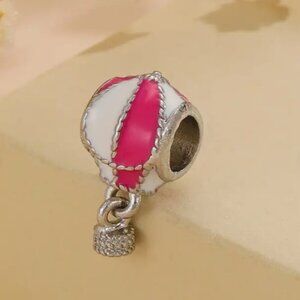 Cute Fucsia Pink Hot Air Balloon Women's Fashion Enamel Charm Pendant
